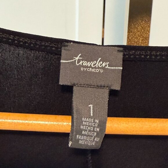 ✨ Travelers by Chico’s Black Wrap Dress – Size 1 (Medium) ✨ - Picture 3 of 6